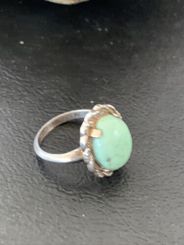 Southwestern Old Pawn Navajo Green Turquoise Ring | Sterling Silver | Sz 6 | 10815