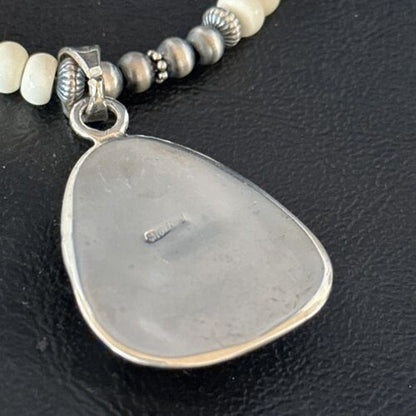 Navajo Wild Horse Turquoise Necklace Pendant | Sterling Silver | Authentic Native American Handmade | 14607 - Masha USA