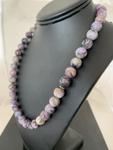 Navajo Charoite Necklace | Sterling Silver | 20" | Authentic Native American Handmade | 01491