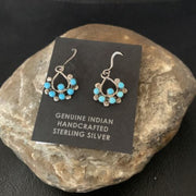 Southwestern Zuni Needle Point Turquoise Earrings | Sterling Silver | Authentic Native American Handmade | 12887