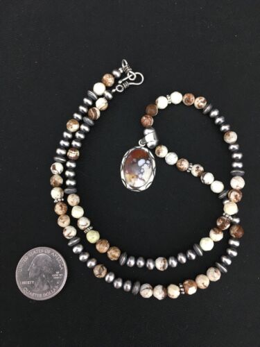 Navajo Wild Horse Turquoise Necklace Pendant | Sterling Silver | 20" | Authentic Native American Handmade | 12107