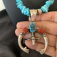 Navajo Sterling Silver Turquoise Coral Pendant Necklace | Authentic Native American Handmade | 11697