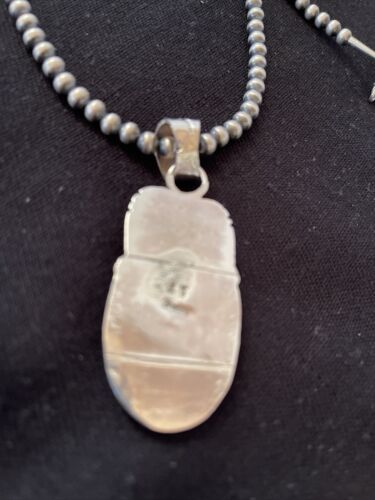 Native American Men's Navajo Pearls Necklace | Sterling Silver Sugilite Pendant | 01529