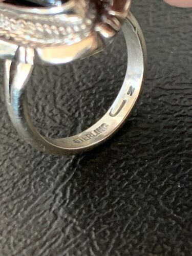 Native American Navajo Handmade Sterling Silver Black Onyx Ring | Sz 6 | 11586