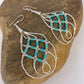 Native American Blue Turquoise Heishi Dangle Earrings | Sterling Silver | 2" | 8878