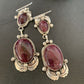 Navajo Purple Spiny Oyster Dangle Earrings | Sterling Silver | Authentic Native American Handmade | 12179