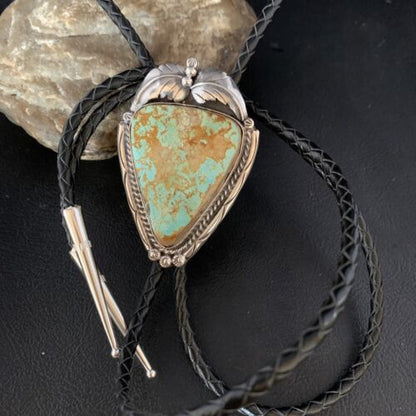 Southwestern Men's Bolo Tie | Blue #8 Turquoise | Sterling Silver | Navajo | 14112