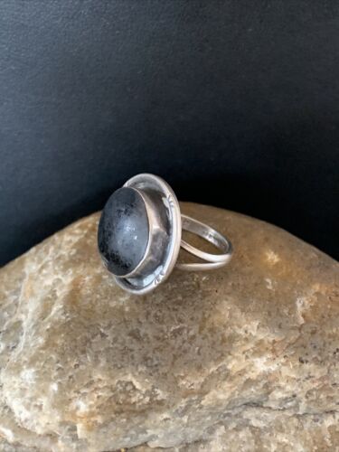 Native American Design Black Onyx Pinky Ring | Sterling Silver | Sz 3.5 | 10799