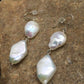 Native American Sterling Silver Pearl Dangle Earrings | 1.5" | 3079