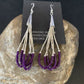 Handmade Liquid Silver Heishi Tube Beads Sugilite Earrings | Sterling Silver | 2" | 13048