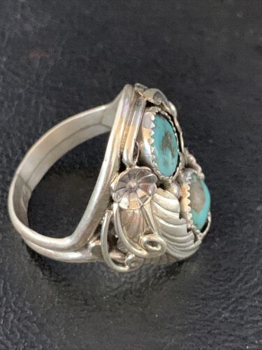 Navajo Kingman Turquoise Multi-Stone Ring | Authentic Native American Sterling Silver | Sz 11 | 14176