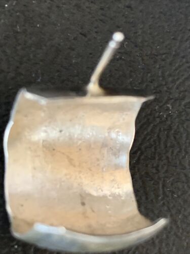 Old Pawn Women's Stamped Design Hoop Stud Earrings | Sterling Silver | 1" | 13006