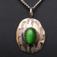 Navajo Green Turquoise Pendant Necklace | Sterling Silver | Native American Handmade | 19" | 8956