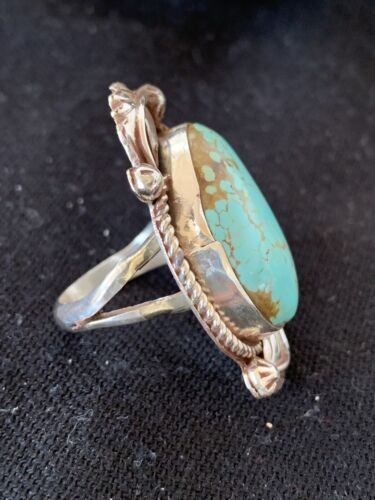 Navajo Blue Turquoise #8 Ring | Sterling Silver | Sz 7 | Authentic Native American Handmade | 671