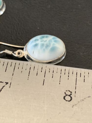Navajo Blue Larimar Dangle Earrings | Sterling Silver Beads | Authentic Native American Handmade | 1615