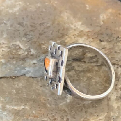 Native American Women's Navajo Sugilite Spiny Oyster Inlay Ring | Sz 6 | 11288 - Masha USA