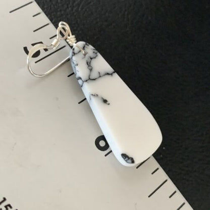 Navajo White Buffalo Turquoise Dangle Earrings | Sterling Silver | 1.25" | Authentic Native American Handmade | 12840