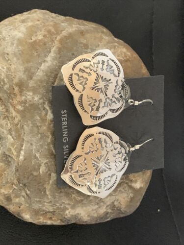 Navajo Stamped Sterling Silver Earrings Set | Authentic Native American Handmade | 1195