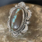Navajo Blue Ribbon Boulder Turquoise Ring | Sterling Silver | Sz 6 | Authentic Native American Handmade | 10512