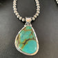 Men's Navajo Blue Spiderweb Turquoise Pendant Necklace | Sterling Silver | Authentic Native American Handmade | 10674