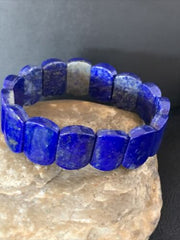 Native American Lapis Bead Bracelet | Stretch | 7.5" Adjustable | 10644