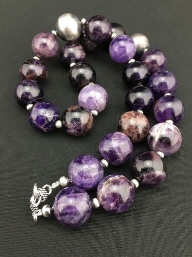 Navajo Purple Amethyst Necklace | Sterling Silver | Native American Handmade | 19" | 1281