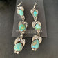 Navajo Green Turquoise Earrings | Sonoran Gold | Sterling Silver | 3 Dangle | Authentic Native American Handmade | 13925