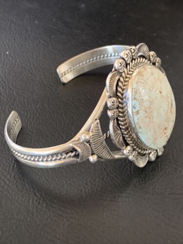 Navajo Dry Creek Turquoise Cuff Bracelet | Sterling Silver | Authentic Native American Handmade | 2118