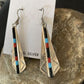 Navajo Multi-Color Turquoise Coral Lapis Inlay Earrings | Sterling Silver | 1.5" | 1710