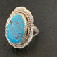 Southwestern Navajo Blue Kingman Turquoise Ring | Sterling Silver | Sz 7 | 12206