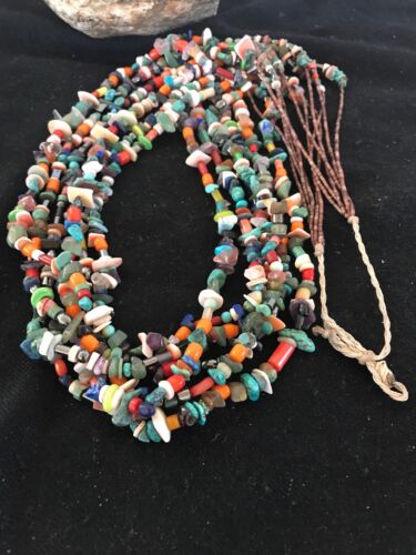 Native American Santo Domingo Multi-Stone Bead Necklace | 36" | 1254
