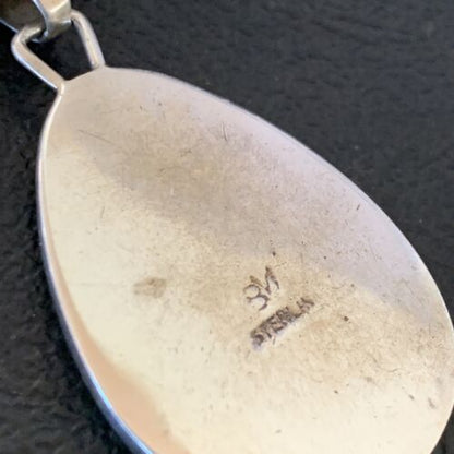 Navajo Green Gaspeite Turquoise Pendant | Sterling Silver | Authentic Native American Handmade | 12286