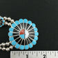 Zuni Sun Face Turquoise Inlay Sterling Silver Squash Blossom Necklace Set | Native American Handmade | 1308