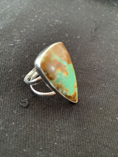 Native American Women's Navajo Arizona Turquoise Ring | Sterling Silver | Sz 9 | 00725 - Masha USA