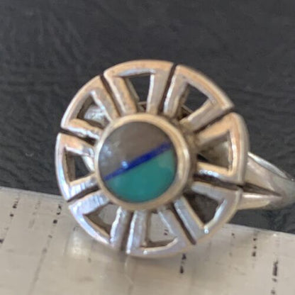 Navajo Blue Turquoise Sugilite Inlay Ring | Sz 5.5 | Authentic Native American Handmade | 11175