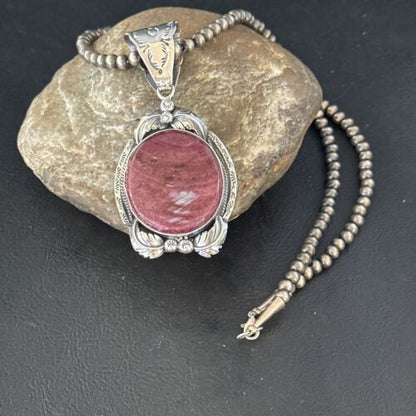 Navajo Purple Spiny Oyster Necklace Pendant | Sterling Silver | Authentic Native American Handmade | 14660