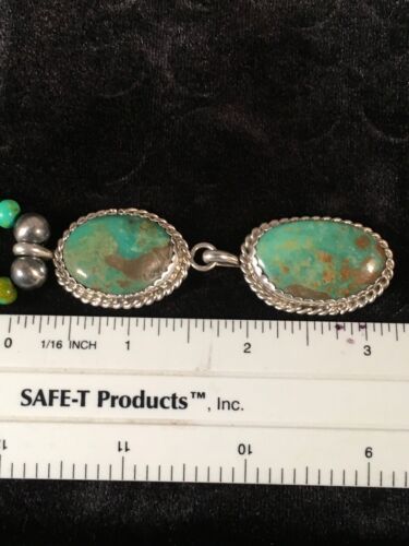 Southwestern Green Turquoise Necklace | Pueblo Sterling Silver Pendant | Multi-Stone | 8697