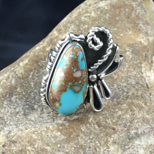 Native American Women's Navajo Royston Turquoise Ring | Sterling Silver | Sz 8.75 | 10184