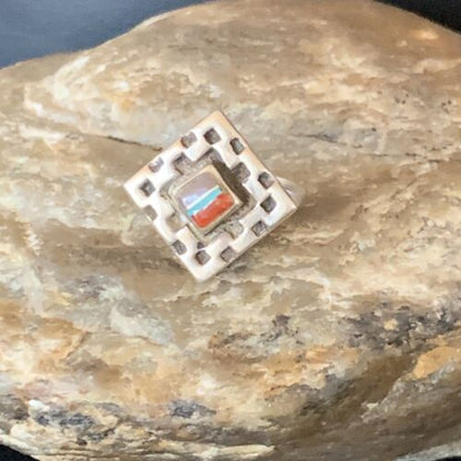 Native American Women's Navajo Sugilite Spiny Oyster Inlay Ring | Sz 6.5 | 13128