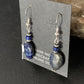Navajo Lapis Lazuli Bead Dangle Earrings | Sterling Silver | 1" | Authentic Native American Handmade | 13329