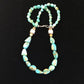 Men's Chunky Navajo Blue Green Turquoise Heishi Necklace | Sterling Silver | 19" | 10013