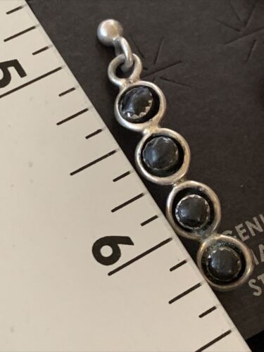 Navajo Multi-Stone Black Onyx Drop Earrings | Sterling Silver | 1.25" | 12649