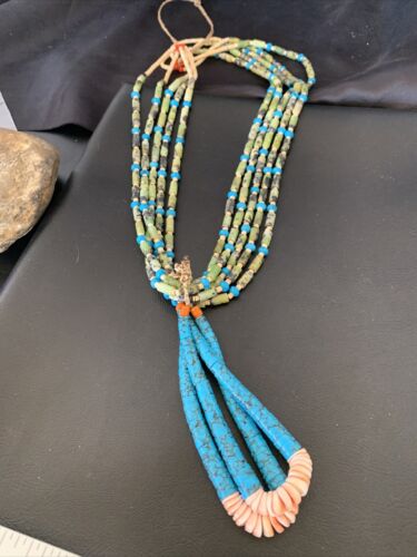 Navajo Green Turquoise Pendant | Sterling Silver | Authentic Native American Handmade | 11996