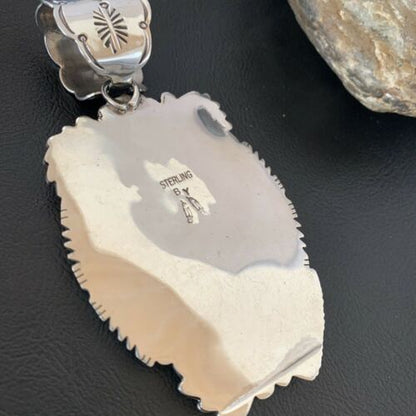 Native American Men's Blue Lapis Pendant Necklace | Sterling Silver | 11851