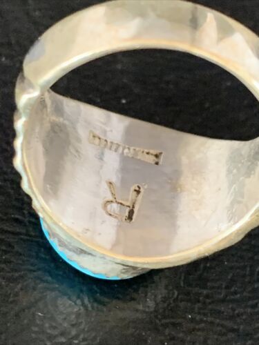 Navajo Blue Kingman Turquoise Ring | Sterling Silver | Sz 9 | Authentic Native American Handmade | 14155