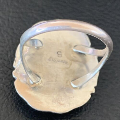 Southwestern Navajo Blue Kingman Turquoise Ring | Sterling Silver | Sz 9 | 12951