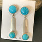 Handmade Navajo Kingman Turquoise Dangle Earrings | Sterling Silver | Authentic Native American | 2044