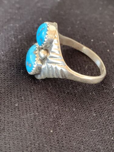 Navajo Kingman Turquoise Multi-Stone Ring | Authentic Native American Sterling Silver | Sz 14 | 105