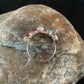 Zuni Opal, Coral, Turquoise Multi-Stone Ring | Authentic Native American Sterling Silver | Sz 6.5 | 8838