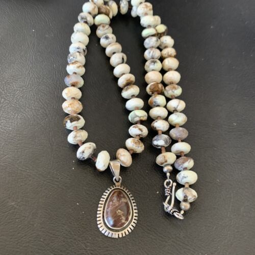 Navajo Native American Wild Horse Turquoise Pendant Necklace | Sterling Silver | 12387